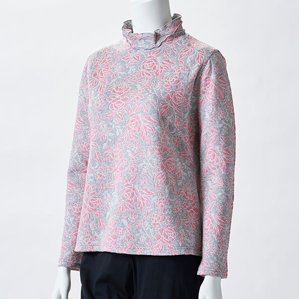 花柄ジャガードカットソー ｜50代60代70代のレディースファッションを