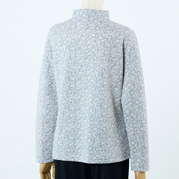 小花柄ジャガードカットソー ｜50代60代70代のレディースファッション