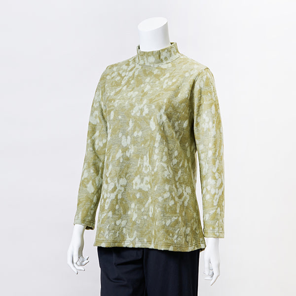 パイルジャガードペイント柄チュニック ｜50代60代70代のレディース